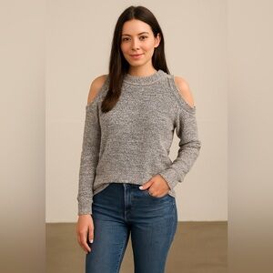 Express Women's Gray shoulderless Sweater